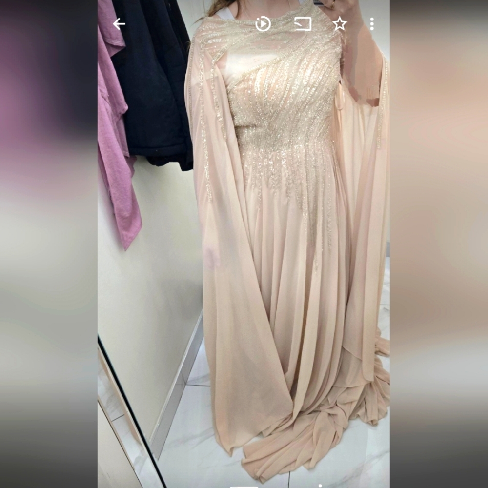 Elegant Cream Evening Gown